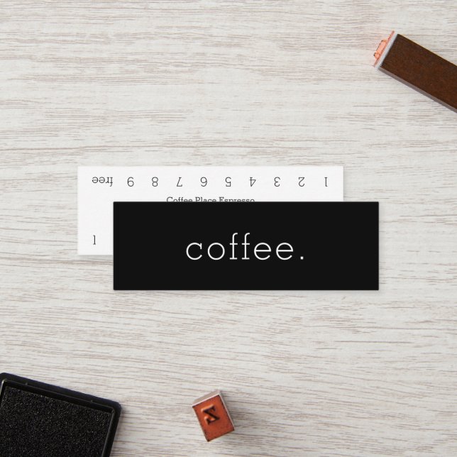 De Fidelización Tarjeta simple doble y oscura para el café (Anverso/Reverso In Situ)