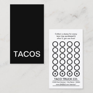 De Fidelización tarjeta tacos punch