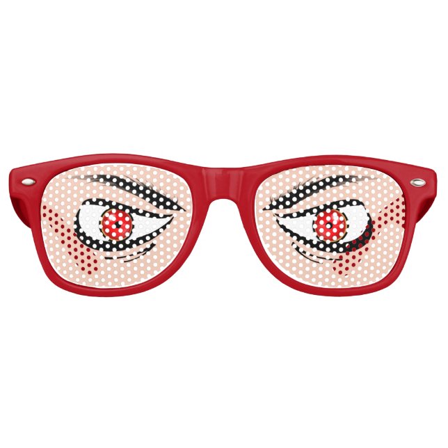 De Fiesta Retro Gafas con ojos rojos medios (Anverso)