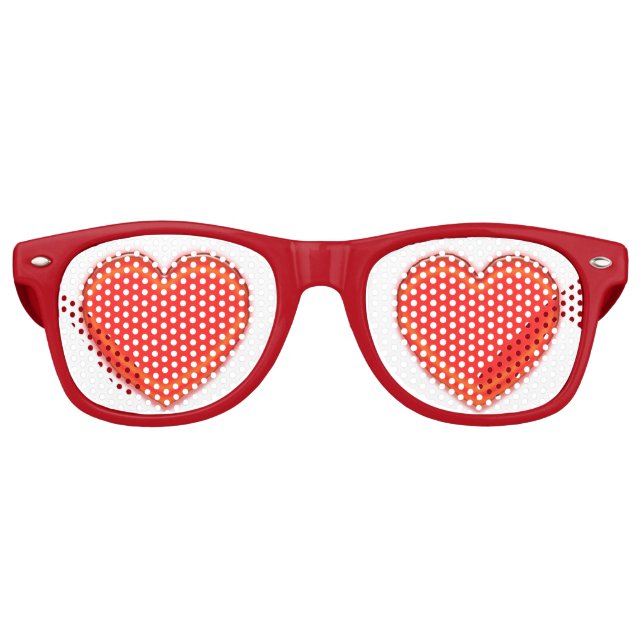 De Fiesta Retro Gafas fiestas - Corazón Rojo (Anverso)