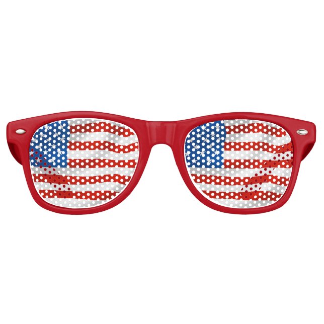 DE FIESTA RETRO ¡LA BANDERA AMERICANA PATRIOTA SOMBRILLA GAFAS DIV (Anverso)