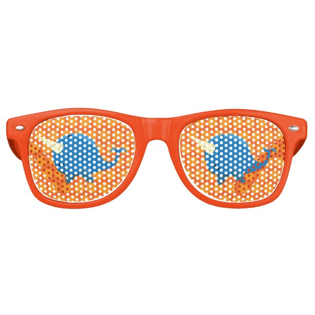 De Fiesta Retro Narwhal flotante - Gafas Fiestas (Anverso)