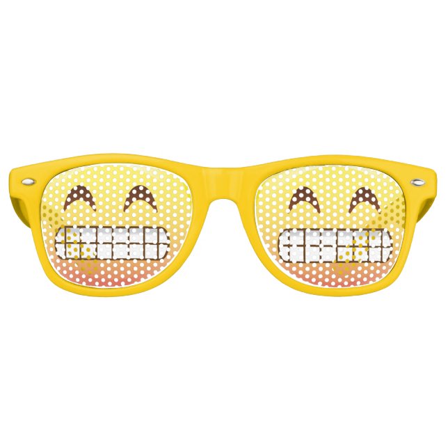 De Fiesta Retro Toothy Grin Emoji Face Sonríe Gafas Fiestas (Anverso)