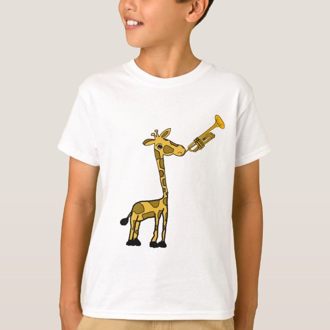 DE- Giraffe jugando la camiseta de la trompeta (Anverso)