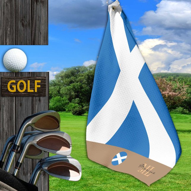 De Golf Bandera escocesa y Escocia, monogramada / toalla d (Subido por el creador)