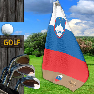 De Golf Bandera eslovena y Eslovenia monogramada / toalla