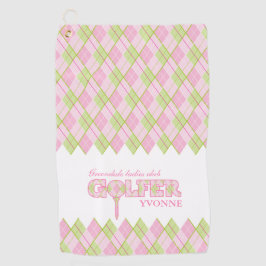 De Golf Damas rosas golfer argyle toalla personalizada