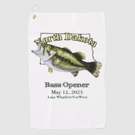 De Golf Personalizado Lake/Date North Dakota Bass Toalla d