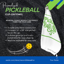 De Golf Toalla Personalizada con Broche para Pickleball