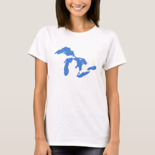 De Great Lakes la camiseta básica de las mujeres
