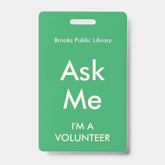 De Identificación Margen verde me pide una tarjeta para los voluntar (Anverso)