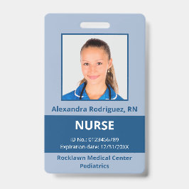 De Identificación Personalizado Empleado Foto Tarjeta médica azul