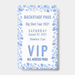 De Identificación Romántico Bonito suave azul floral tarjeta VIP