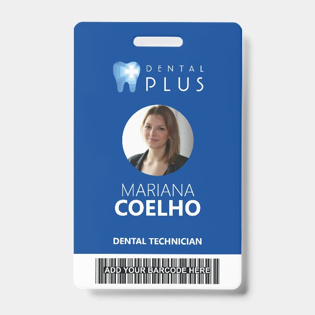 De Identificación Tarjeta Personalizado - Logo, foto, nombre y códig (Parte frontal)