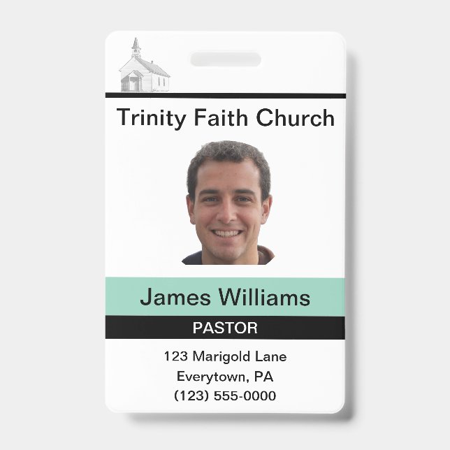 De Identificación Tarjeta Personalizado Pastor (Anverso)