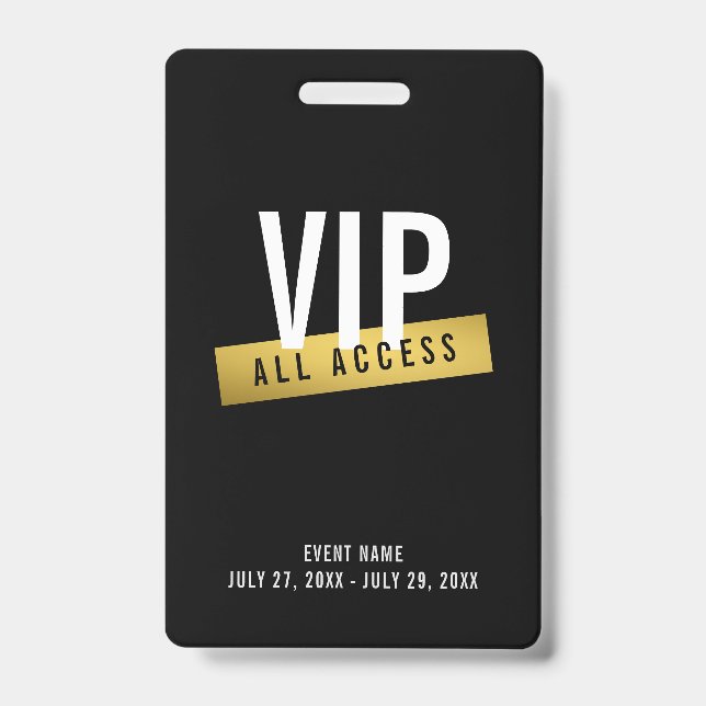 De Identificación Tarjeta VIP Gold All Access Concert (Anverso)
