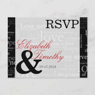 De Invitación 1 Corinthians 13 postal RSVP