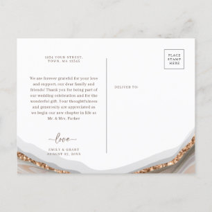 De Invitación Agate Stone Marble Gracias postal