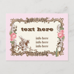 De Invitación alice en wonderland gracias postal