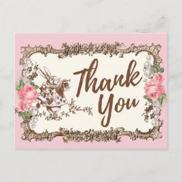 De Invitación alice en wonderland gracias postal