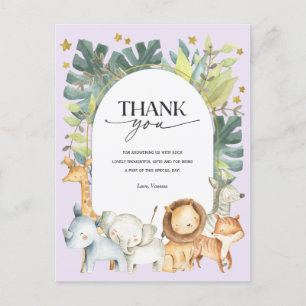 De Invitación Animales cortos Chica ducha bebé gracias postal