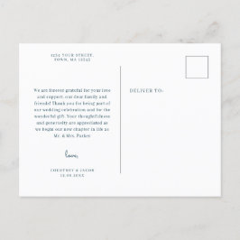 De Invitación Azul y color rosa acuarela gracias postal