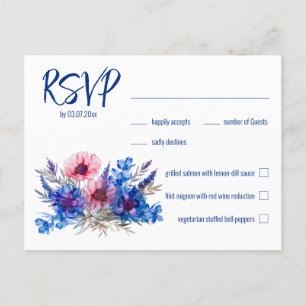 De Invitación 💍 Con carta Cornflowers & Lavender RSVP postal