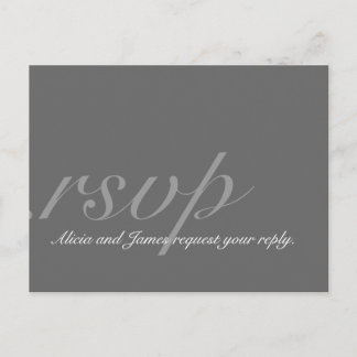 De Invitación Elegante postal RSVP para Bodas Gris