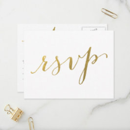 De Invitación Faux Relieve metalizado dorado Glamour | Postal RS