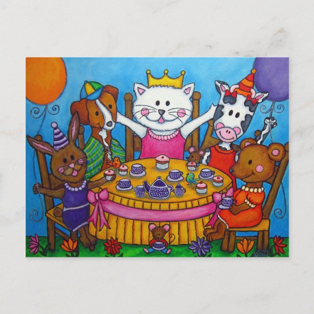 De Invitación La pequeña postal del Fiesta del té (Anverso)