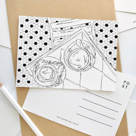 De Invitación Postal bistró París en blanco y negro