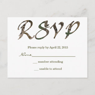 De Invitación Postal Camo Ampersand Reply