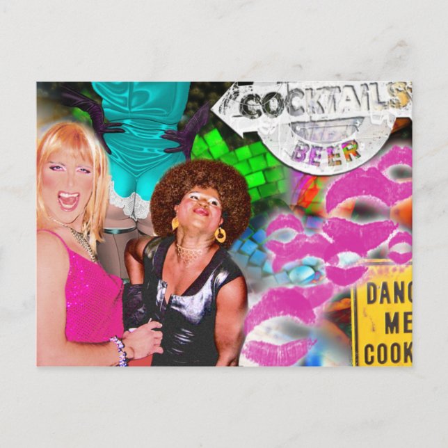 De Invitación Postal Collage fiesta (Anverso)