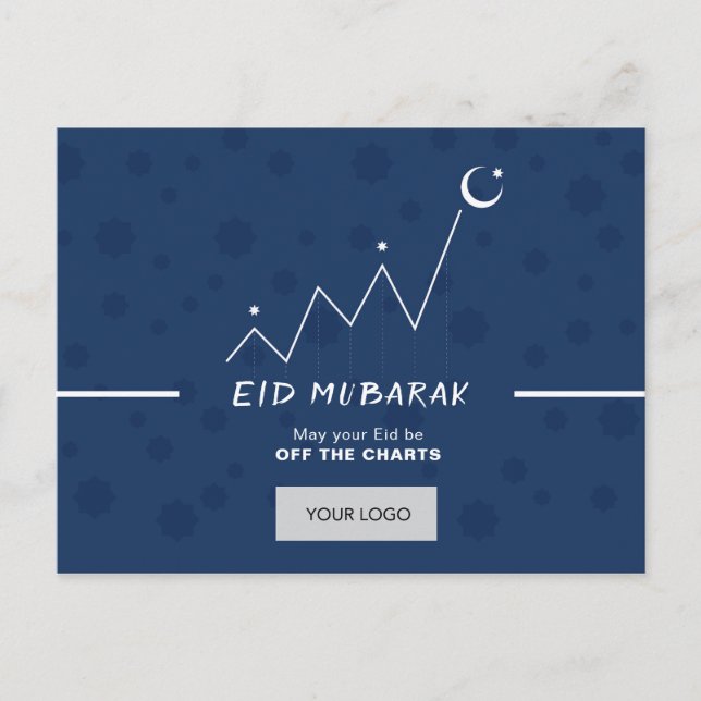 De Invitación Postal corporativa Eid - Azul (Anverso)