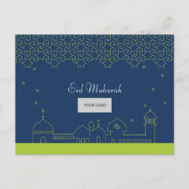 De Invitación Postal Corporativa Eid - Azul y Verde