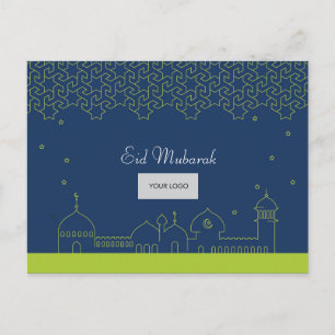 De Invitación Postal Corporativa Eid - Azul y Verde