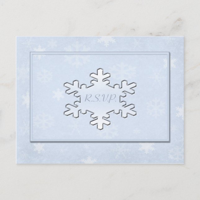 De Invitación Postal Guay Blue Winter Wedding R.S.V.P. (Anverso)