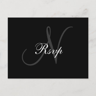 De Invitación Postal Monograma N RSVP boda