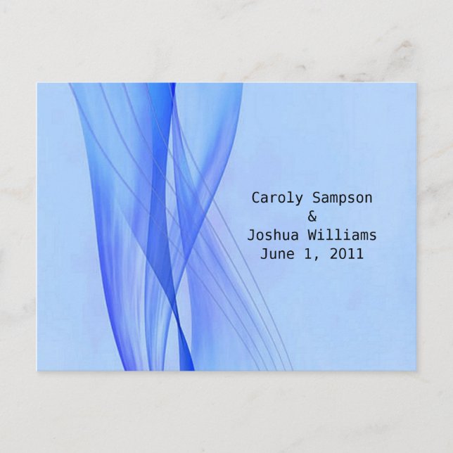 De Invitación Postal RSVP azul moderno (Anverso)