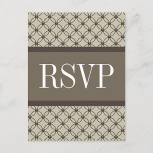 De Invitación Postal RSVP Beige Fancy Lattice
