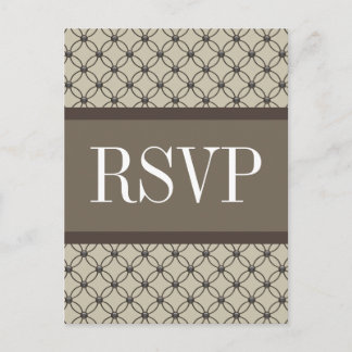 De Invitación Postal RSVP Beige Fancy Lattice