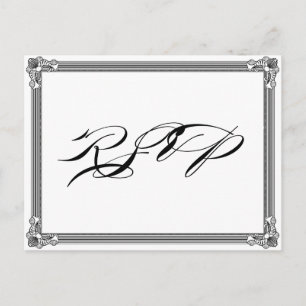 De Invitación Postal RSVP con estilo poster rojo y negro DIY