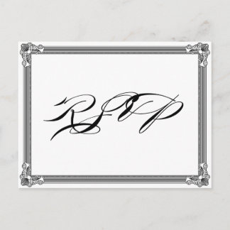 De Invitación Postal RSVP con estilo poster rojo y negro DIY