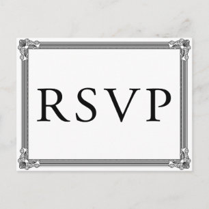 De Invitación Postal RSVP con estilo poster rojo y negro DIY