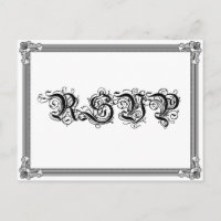 Postal RSVP con estilo poster rojo y negro DIY
