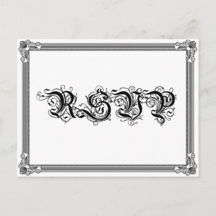 De Invitación Postal RSVP con estilo poster rojo y negro DIY