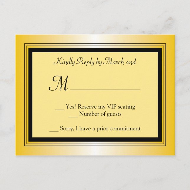 De Invitación Postal RSVP Fiesta Oscar (Anverso)