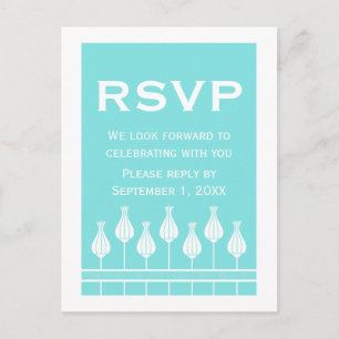 De Invitación Postal RSVP floral Art Deco
