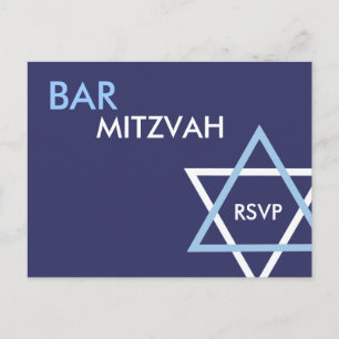 De Invitación Postal RSVP Mitzvah Bar moderno