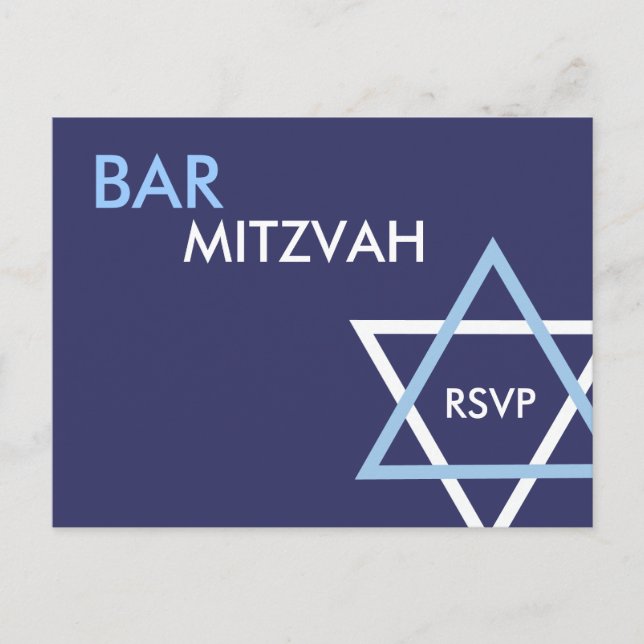 De Invitación Postal RSVP Mitzvah Bar moderno (Anverso)